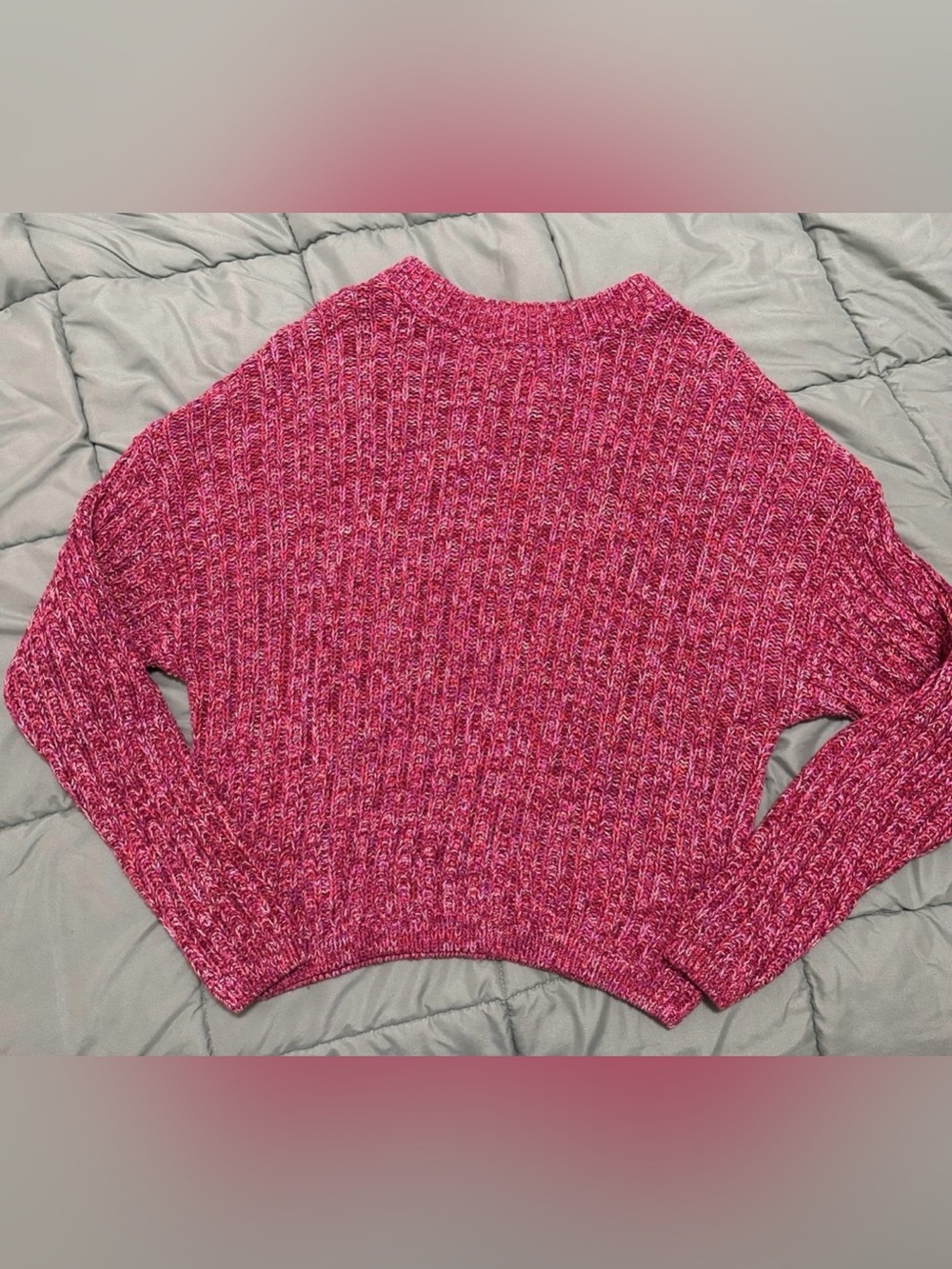 Universal Thread Pink Marled Ribbed Crew Neck Sweater